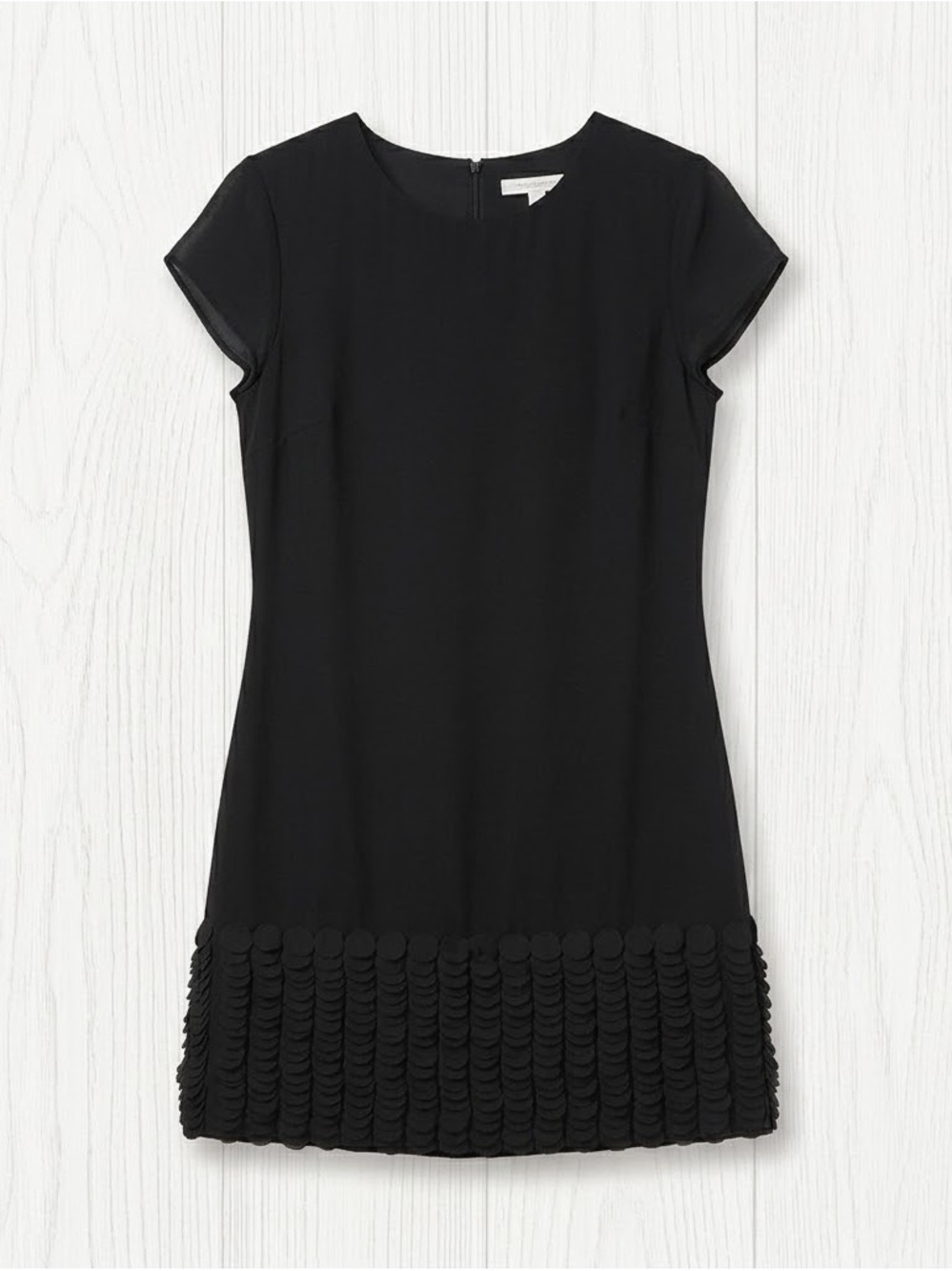 Ted Baker Black Galana Applique Circle Hem Shift Dress LBD US 4-6 Small